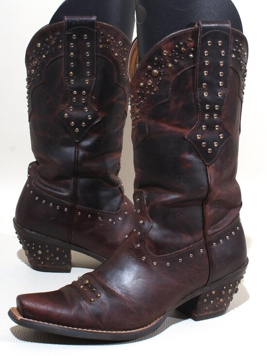 Ariat Shoes - Ariat Women’s Studded Brown Leather Cowgirl Western Boots Size 9B